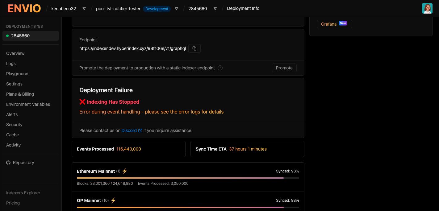 Indexing has stopped